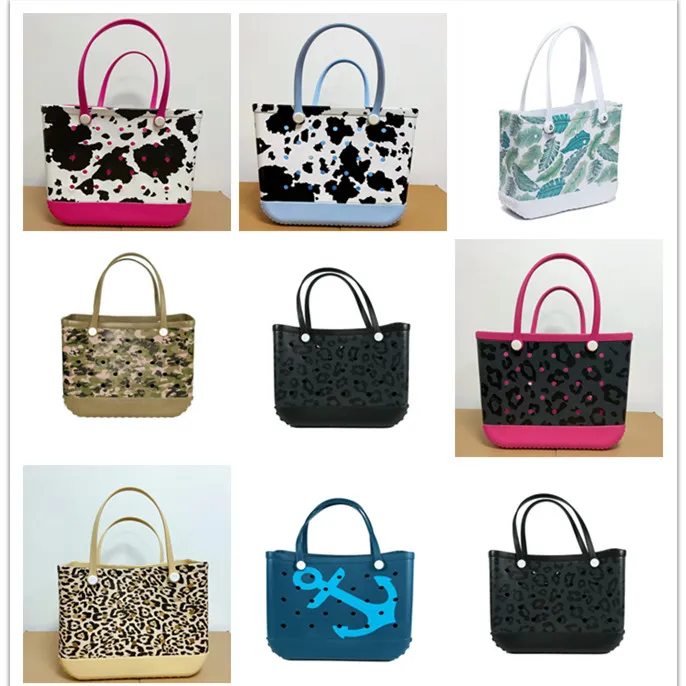 Silicone Custom Designer Tote Handtas Mode EVA Plastic Strand 2023 Dames Zomeropslag Gat Kleur Schoudertas Groentemand