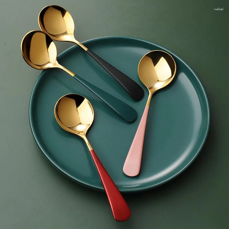 Spoons 304 Stainless Steel Cutlery Household Korean Style Long Handled Spoon