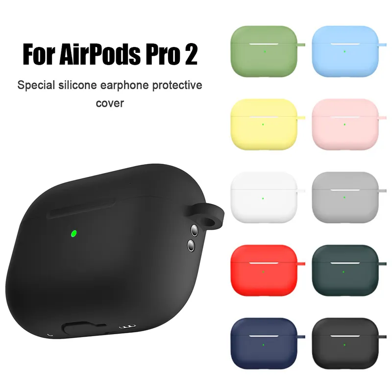 이어폰 액세서리 에어 포드를위한 실리콘 케이스 PRO 2 무선 블루투스 이어폰 Apple AirPods Pro Case Fundas 스킨 스티커 230918 용 표지