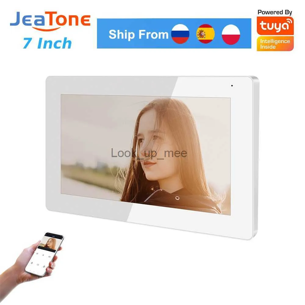 Sonnettes Jeatone 7 pouces moniteur tactile complet pour interphone vidéo analogique à 4 fils Tuya WiFi 1080P prise en charge de l'écran 8 langues IP65 étanche HKD230918