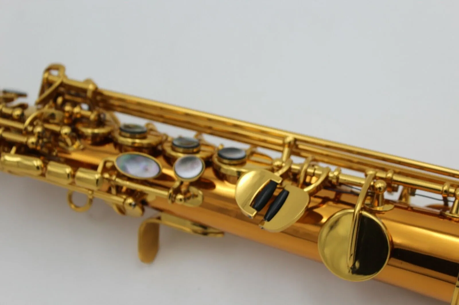 Saxophone soprano droit à cloche incurvée en cuivre, manche Pro intégré, Saxello