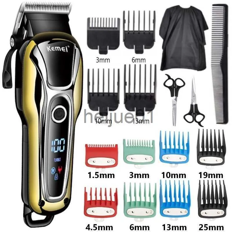 Electric Shavers Professional Hair Clipper Trimmer For Men Hair Cutting Machine Electric Trimmers LCD Display Machine Hair Cutter KM-1990 X0918