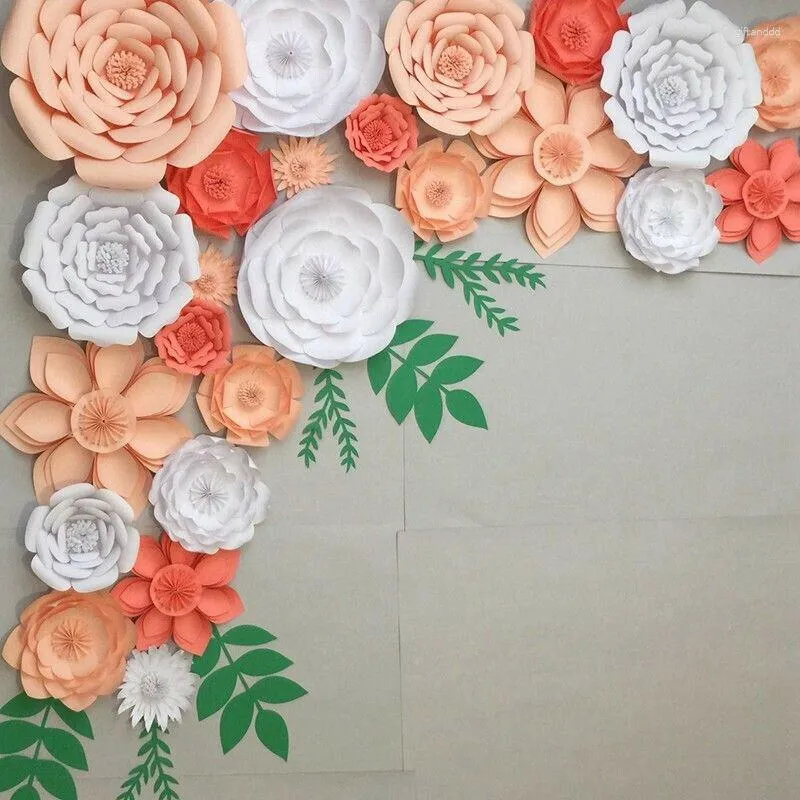 30cm Paper Flower Backdrop Wall Rose Flowers for Wedding Party