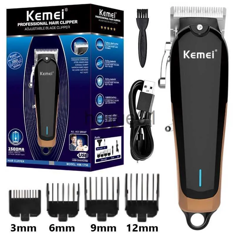 Rasoi elettrici KM-1756 Tagliacapelli professionale Barbiere Fade Tagliatrice di capelli Ricaricabile Elettrico Cordless Trimmer Uomo Strong Power x0918