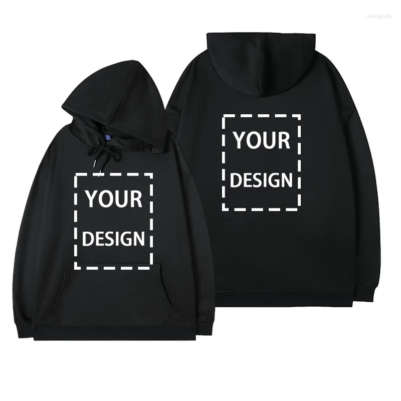 Sweats à capuche pour hommes vos vêtements sweat à capuche personnalisé bricolage Logo/images hommes Hip Hop Streetwear surdimensionné fermeture éclair unisexe pulls