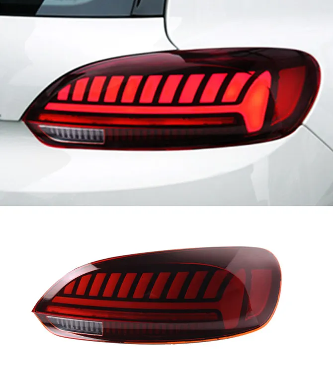 VW Scirocco için LED arka lambası 2009-20 17 Tail Lamba Arka Fren Işıkları Salonu Sinyali Ters Vurgulama Araç Farları