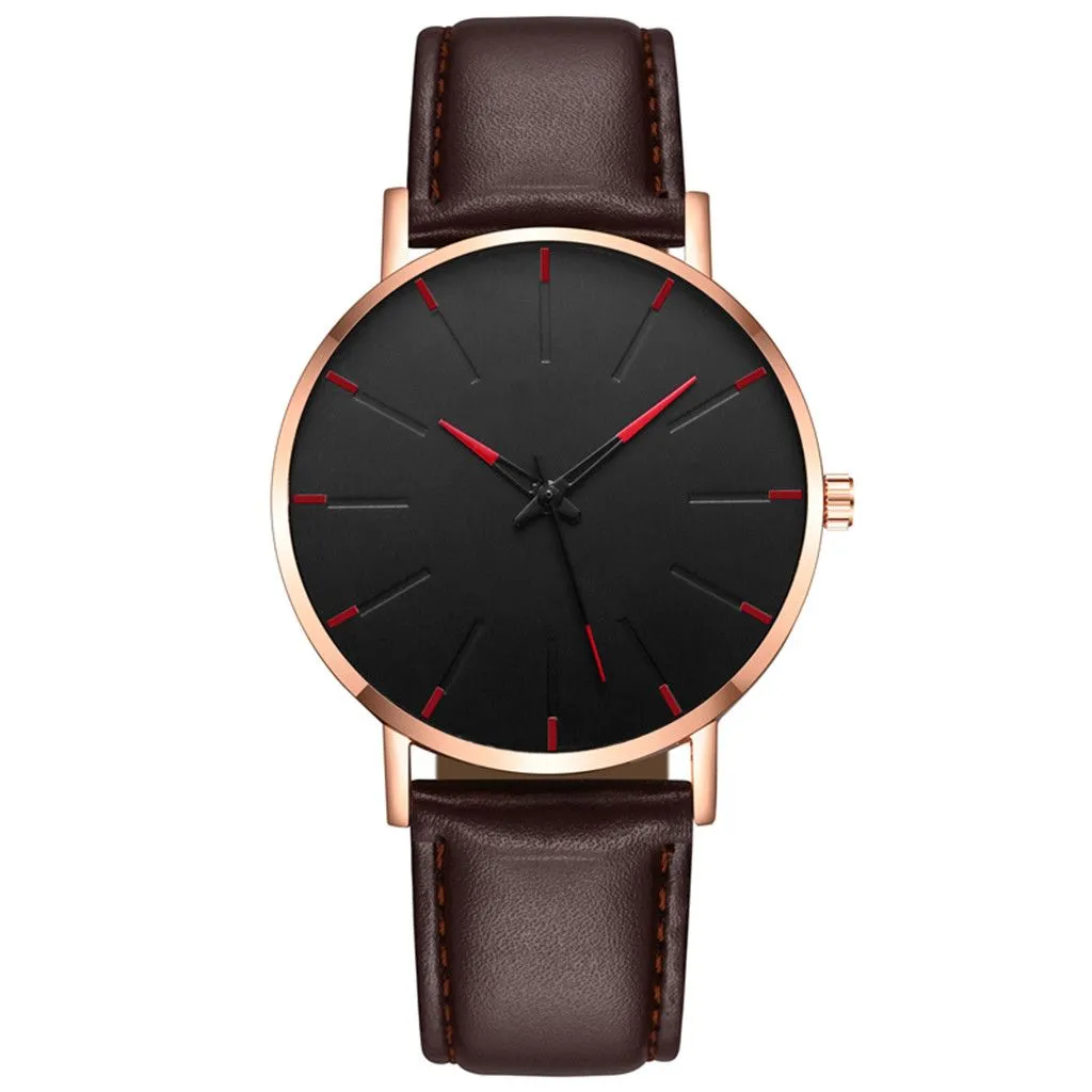 Męskie zegarki mężczyzn Casual Dial kwarc ruch skórzany pasek Montre de lukse zegarek Color5