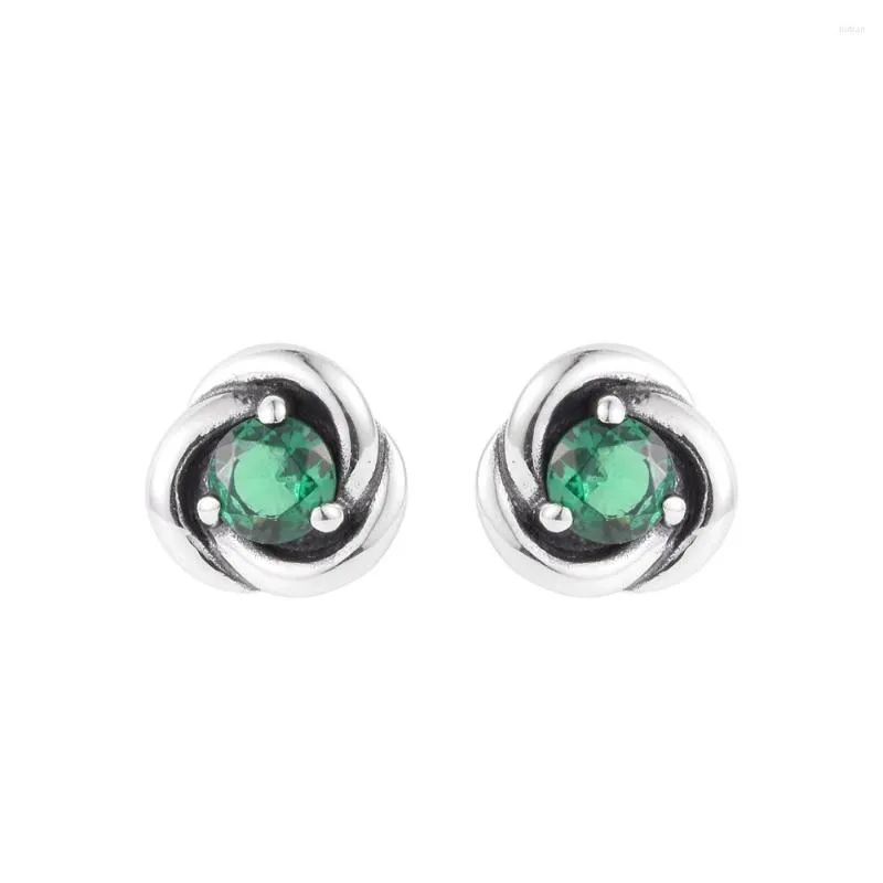 Orecchini per borchie 2023 925 Sterling Sterling May Birthstone Eternity Circle per donne Early Orele Orele Fare Brincos Wholesale all'ingrosso