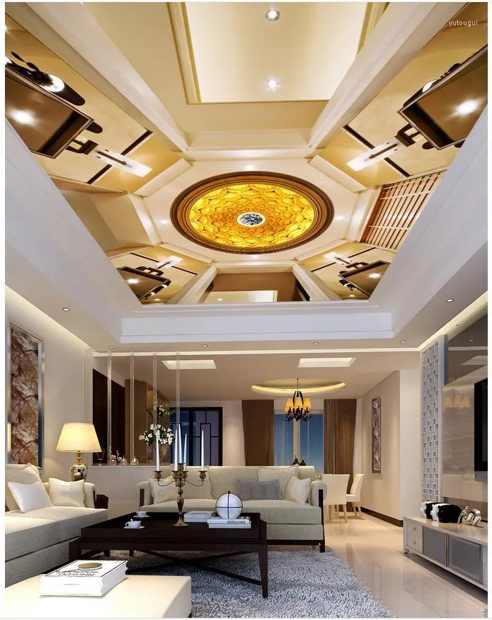 배경 화면 유럽 패턴 관점 Ceilingpapel Parede 벽화 벽지 천장 3D 입체 서류