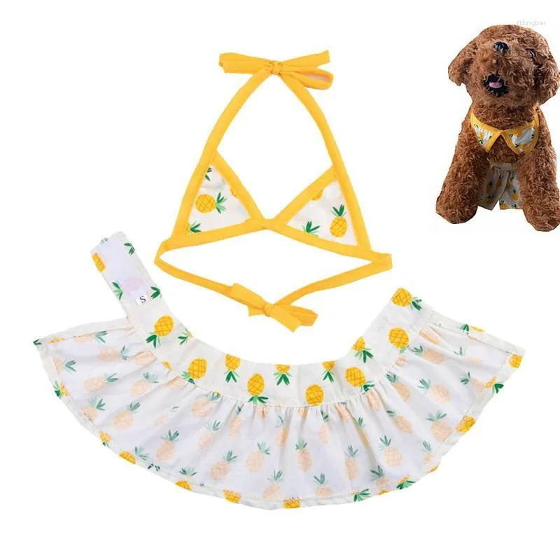 Dog Apparel Bikini Dress Pineapple Swim Suit Pet Clothes Clothing Dogs Super Small Cute For Swimming And Bathing