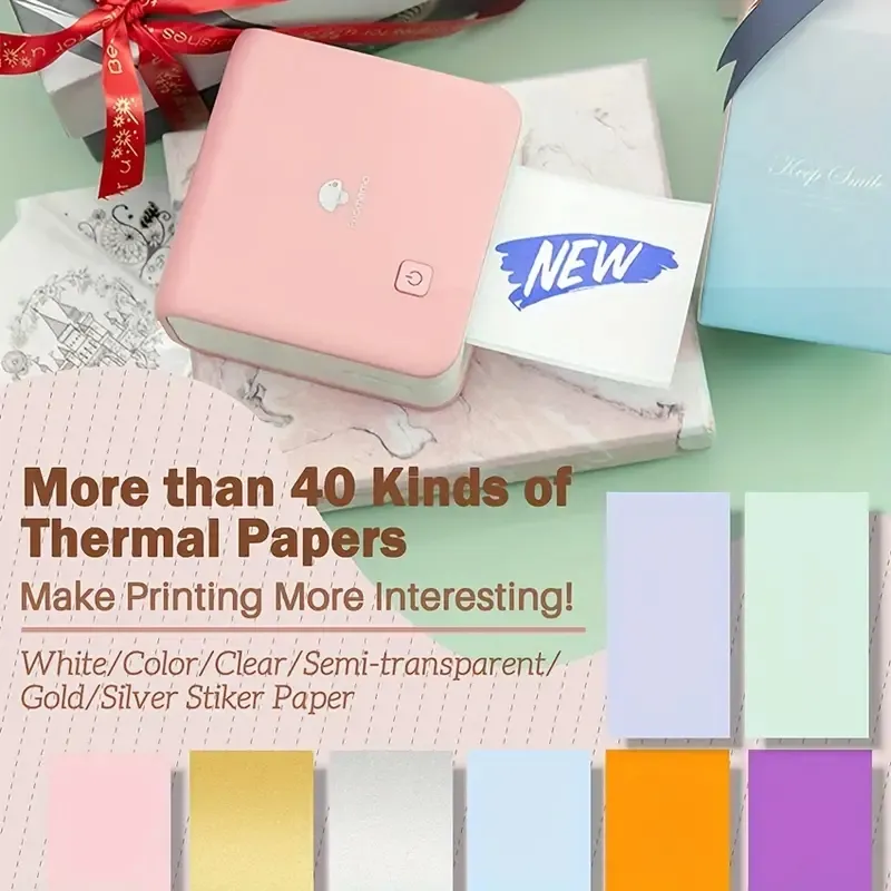 Imprimante De Poche Mini Portable De Couleur Rose : Imprimante Thermique  Sans Encre Pour Android Et Ios - Cadeau Parfait Pour Les Enfants, La  Maison, Le Bureau Et Plus Encore!