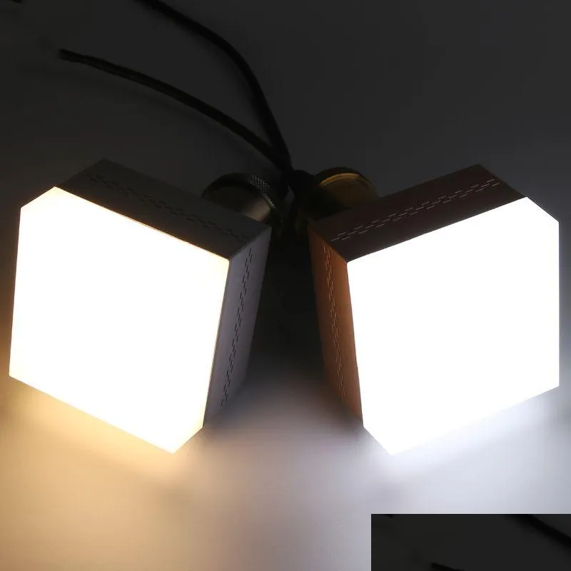 LED -glödlampor E27 Square Light 5W 9W 13W 18W 28W 38W LAMPADA Super Bright Spotlight Lamp för hemrummet Lager Drop Delivery Lights Ligh Dheup