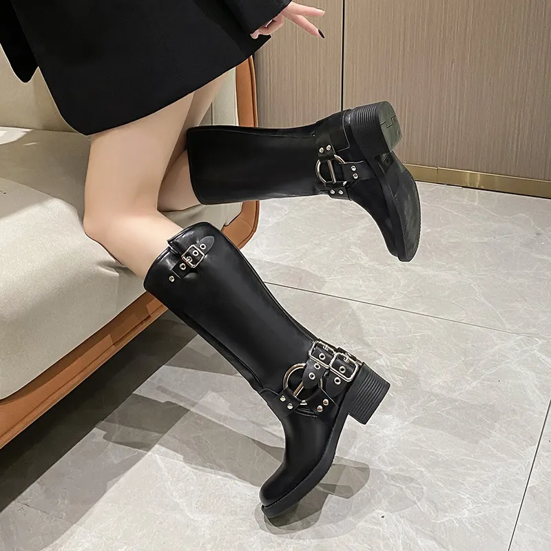 Boots Motorcykel Kvinnor Ins Hot Sale Skor Platform Combat Botas Women Trend 2023 Goth Cowboy Boot 230914