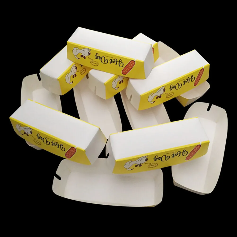 使い捨ての平らな食品紙ドッグトレイトレイボックスを提供する使い捨てボートスナックホルダーコンテナチキンオープンパッキングフライドボート段ボール230918
