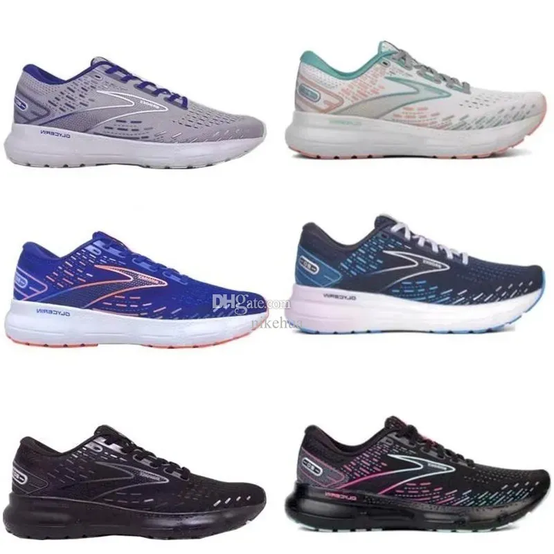 New Running Shoes Fashion Breathable Walking Mesh Flat Shock Absorbing Wear Brooks Hyperion Tempo Resistant Sneakers Men Women Trainers Vulcanized Men Footwear