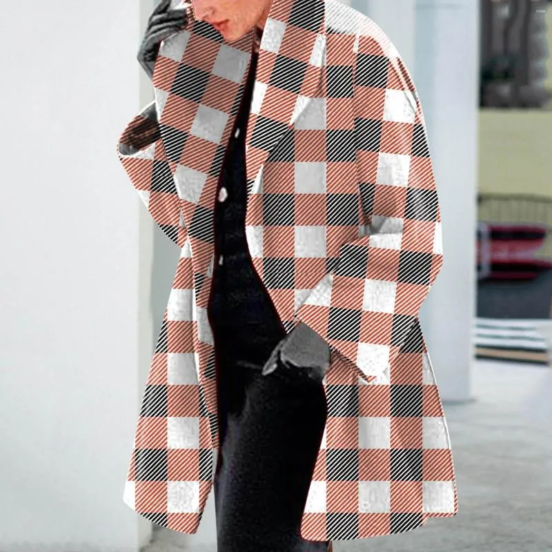 Kvinnors dike rockar Autumn Winter Stylish Plaid Print Overcoat Trendy långärmad lapel öppen front cardigan elegant varm lös streetwear