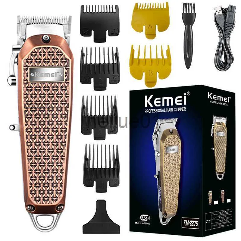 Rasoirs électriques Kemei Full Metal Barber Professionnel Tondeuse à cheveux électrique rechargeable 2000mAh batterie au lithium 10W écran LCD x0918