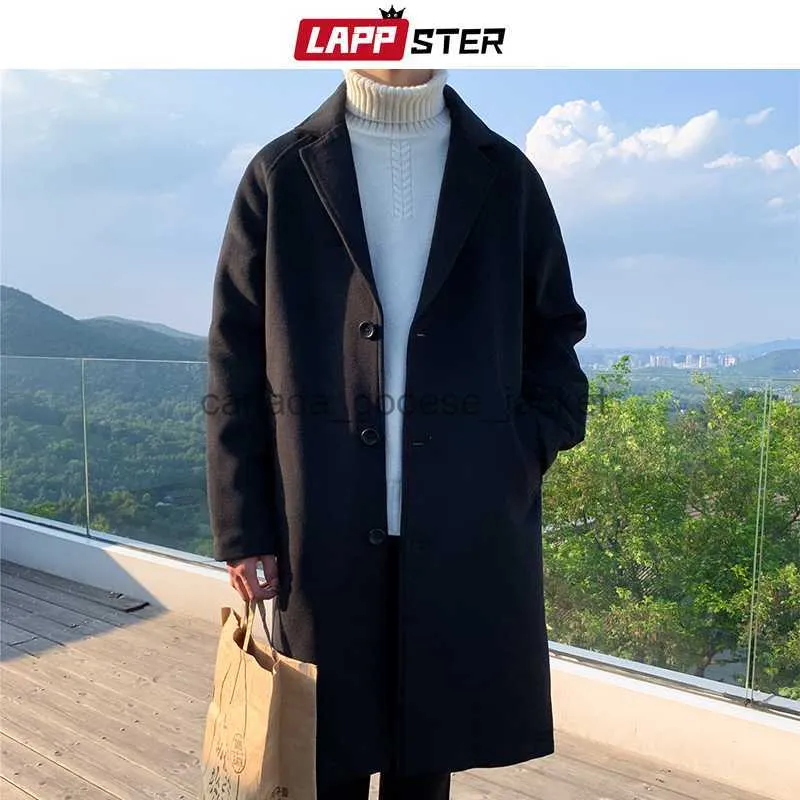 LAPPSTER Mannen Koreaanse Mode Winterjas Jassen 2023 Wollen Jas Heren Oversized Harajuku Overjas Mannelijke Japanse Streetwear JacketsL230918