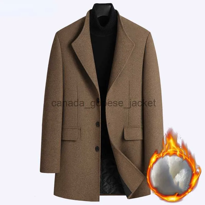 Kvinnors ull blandar vinter tung ullgravrock hane 2022 herr kassamere kappa smal fit lapel ull peacoat windbreakerl230918