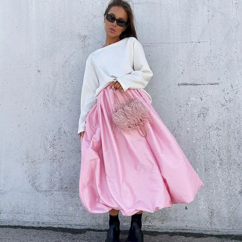 Skirts Y2k Fashion Pink Stain For Women Autumn 2023 Vintage Elegant Tutu Skirt Female High Street Long Birthday Party