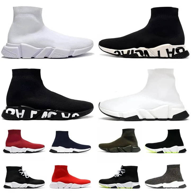 Designer-Freizeitstiefel, Plateauschuhe, Graffiti, dreifach, schwarz, weiß, vollrot, Schnürung, Oreo, Volt, Luxusmarke, Herren- und Damen-Trainer, Jogging-Walking-Turnschuhe, Socken-Schuh