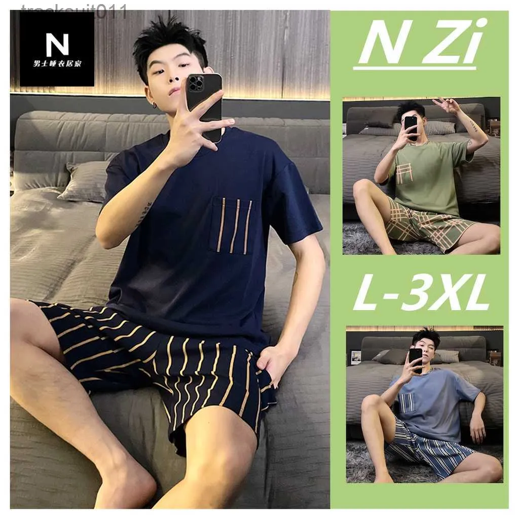 Summer Cotton Men Sleepwear Set Set For Women And Men Short Sleeved Pajamas And Shorts Loungewear With Korean Version L230918 From Tracksuit011 7.52 DHgate.Com