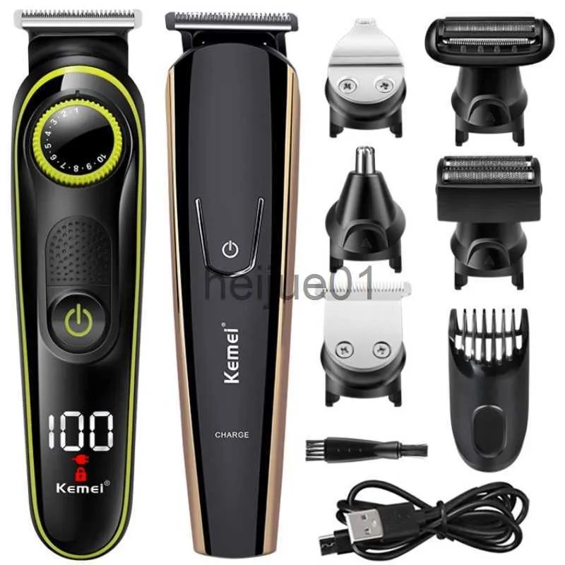 Elektriska rakare KM-696 Electric Hair Clipper Multifunktionella Trimmer Men Electric Shaver Razor Nos Trimmer Hair Cutting Machine Grooming Kit X0918