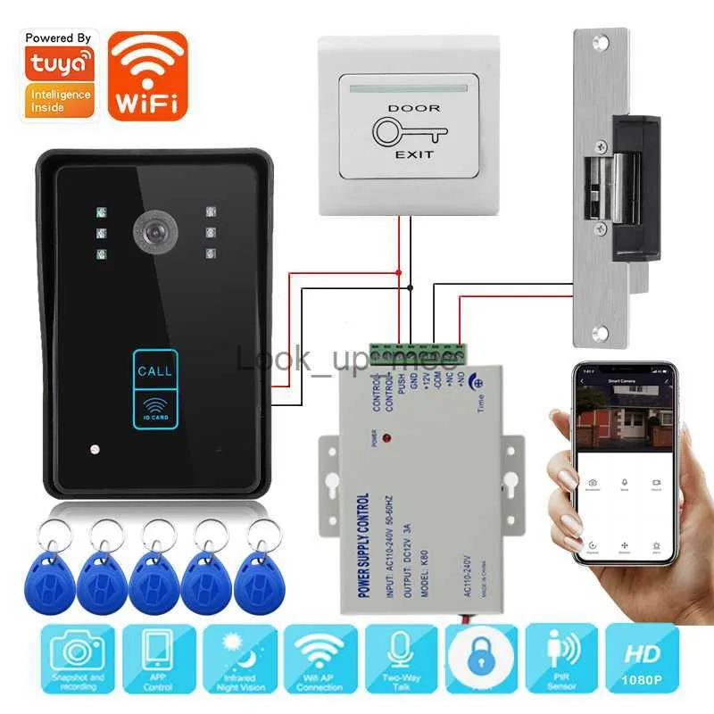 Deurbellen SYSD WiFi Video Deurbel Camera Tuya Smart Home Draadloze Deurbel 1080P Camera met RFID Ontgrendelen Video-intercom voor Appartement HKD230918