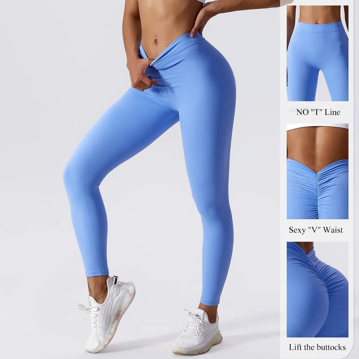 Sexy V Waist Scrunch Butt  Gym Leggings For Women Push Up