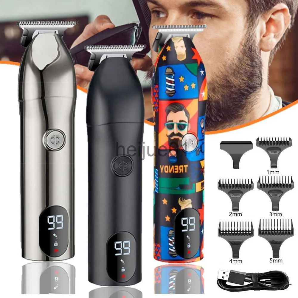 Electric Shavers Professional Cordless Blade LCD Hair Trimmer Beard Hair Clipper Barber Shop uppladdningsbar hårskärningsmaskin USB med Box X0918