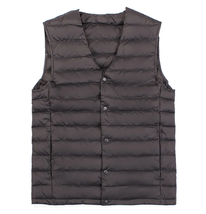 Męskie kamizelki Man Ultra Light Down Vest Spring Autumn Sleveless Vest Vest Vest Male Casual Winter Colllar Bezpcholowy kamizelka 230918