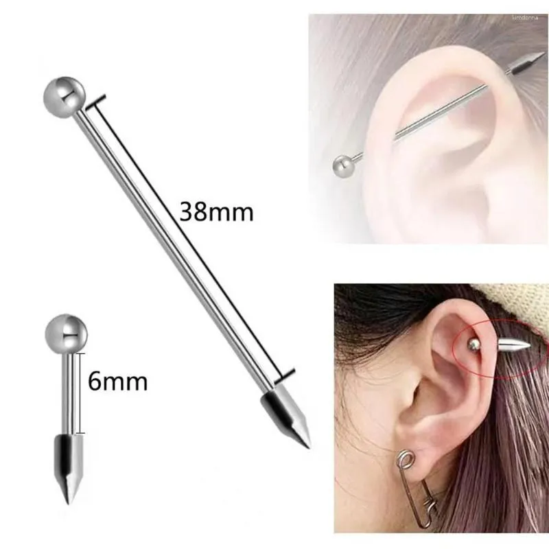 Ohrstecker 1 Stück Edelstahl Industrial Barbell Langes Ohrpiercing Tragus Knorpel Unisex Punk Körperschmuck