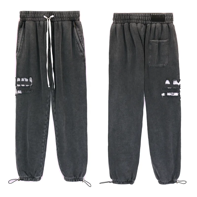 sweatpants designer pants mens joggers pants amirris cargo pants Washed old fringed street casual trousers