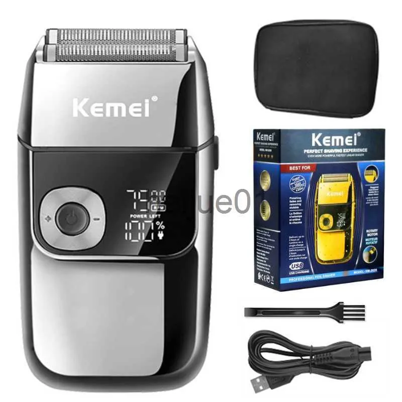 Electric Shavers Kemei Barber wet dry Beard Hair Shaver For Men Electric Shaver Rechargeable Electric Razor Balds Head Shaving Machine x0918