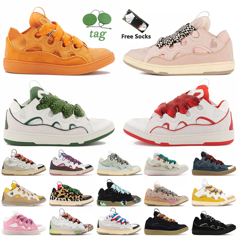 Luksusowy projektant Lavina Casual Shoes Women Lavin Curb Sneakers Expossed Mother Child Nappa cielęcy skóra podwójnie tkana koronki kobieta platforma męska