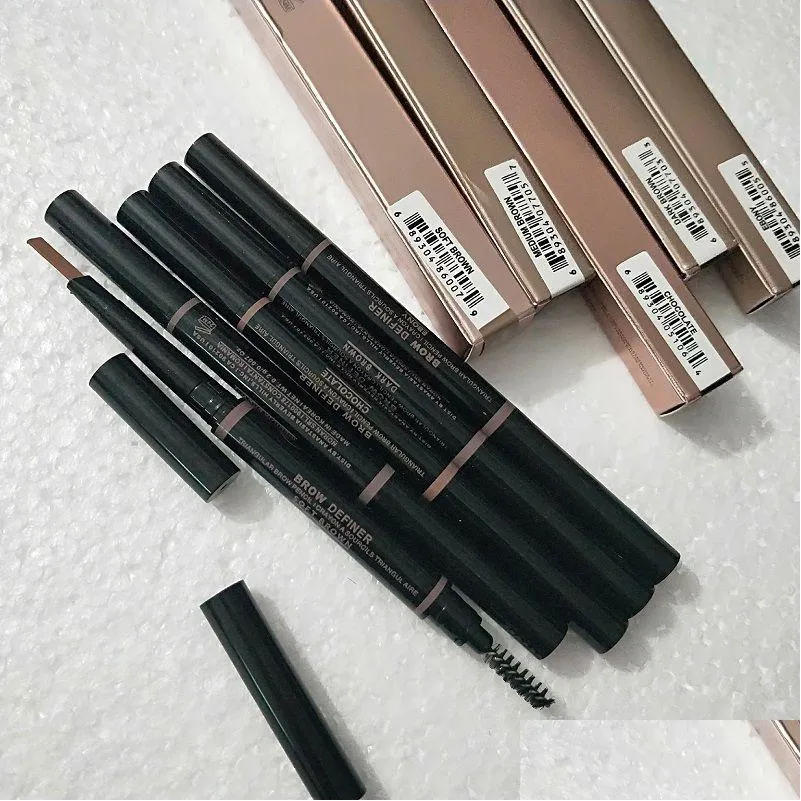 Other Health Beauty Items Makeup Double Eyebrow Pencil Brow Crayon Ebony Soft Brown Dark Medium Chocolate Drop Delivery Dhxrj