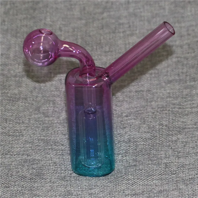 Tubi per bruciatori a olio in vetro da 4,72 pollici Bong Narghilè Pocket Bubbler Pipa per fumatori Catcher per cenere Tubi per bolle riciclatore