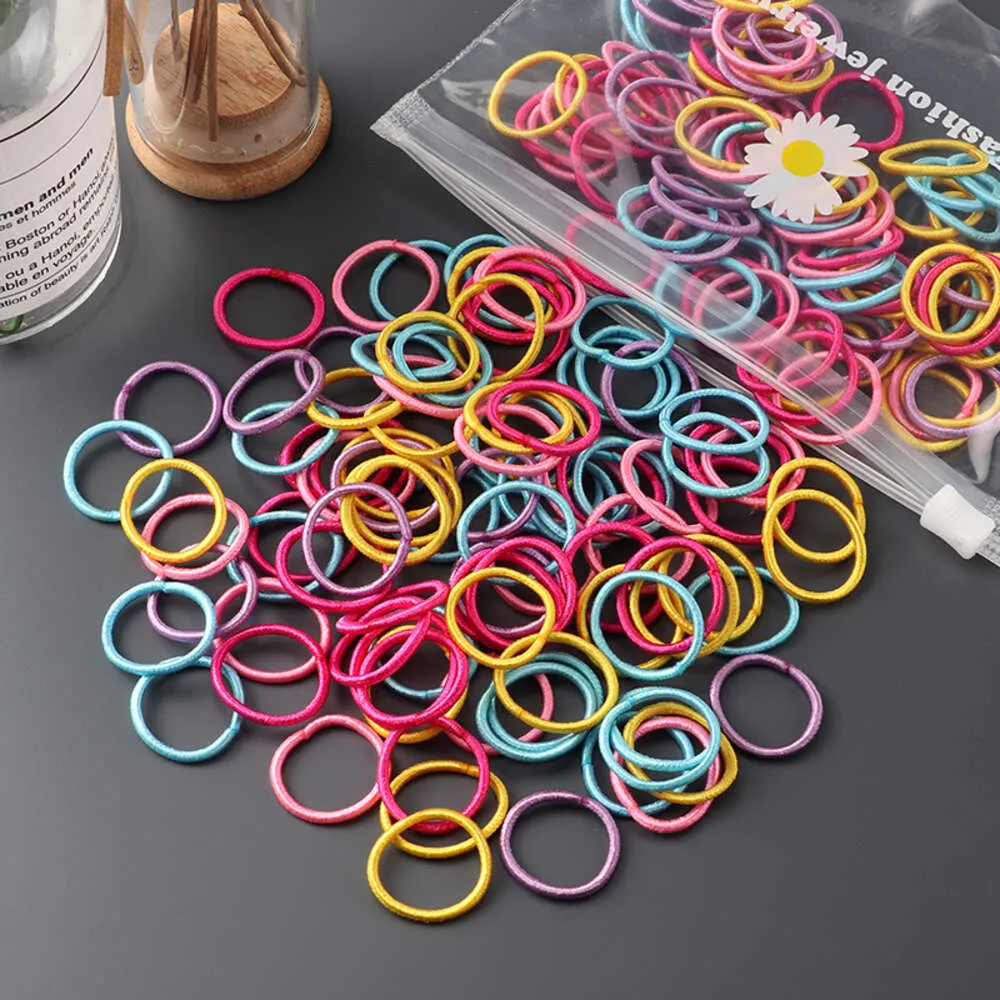 200 stks Nylon Elastisch Rubber Meisjes Leuke Haarbanden Haaraccessoires Kinderen Snoep Kleur Paardenstaart Houder Hoofdband Ornamenten