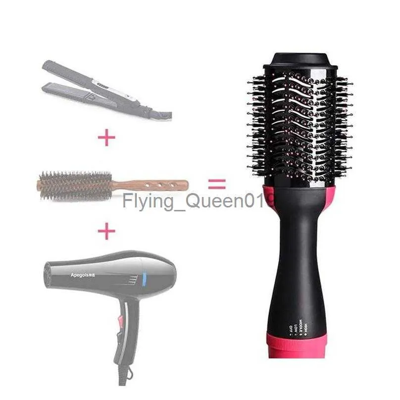 Hair Curlers Straighteners Dryers 3 In 1 Dryer Brush One Step Air Curling Iron Blowing Straightener Comb Drop Delivery Products Care Styling Dhsn1 0918