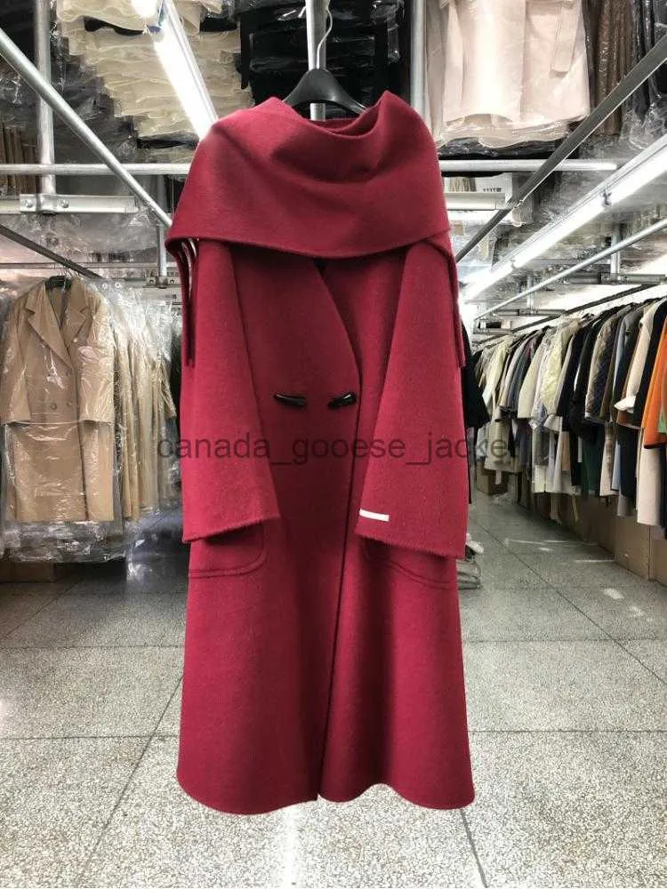 Women's Wool Blends Tassel Scarf Double-Sided Long Woolen Alpaca Coats Women's 2023 Autumn/Winter Korean Style Lose Simple Wool Jacketsl230918