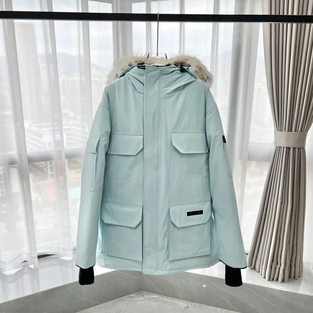 Winter coat with cheap logo on arm