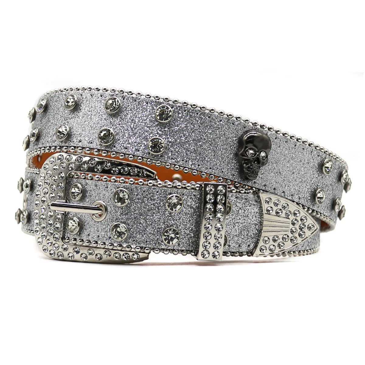 Bälten Punk Rock Crystal Studded Belt Men Women Western Cowboy med Diamond Bing Belt Disco E Girls for Jeans 230915