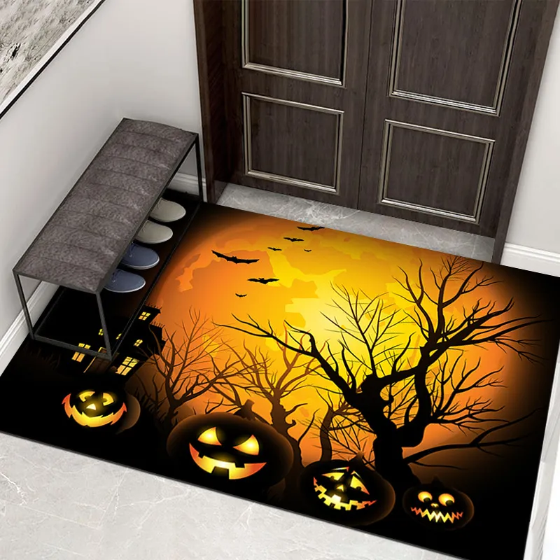 Halloween 3D Phantom Paillasson Film d'horreur Clown Tapis Décoration Intérieur et Extérieur Tapis Antidérapant Chambre Salle de Bain Tapis de Sol 918