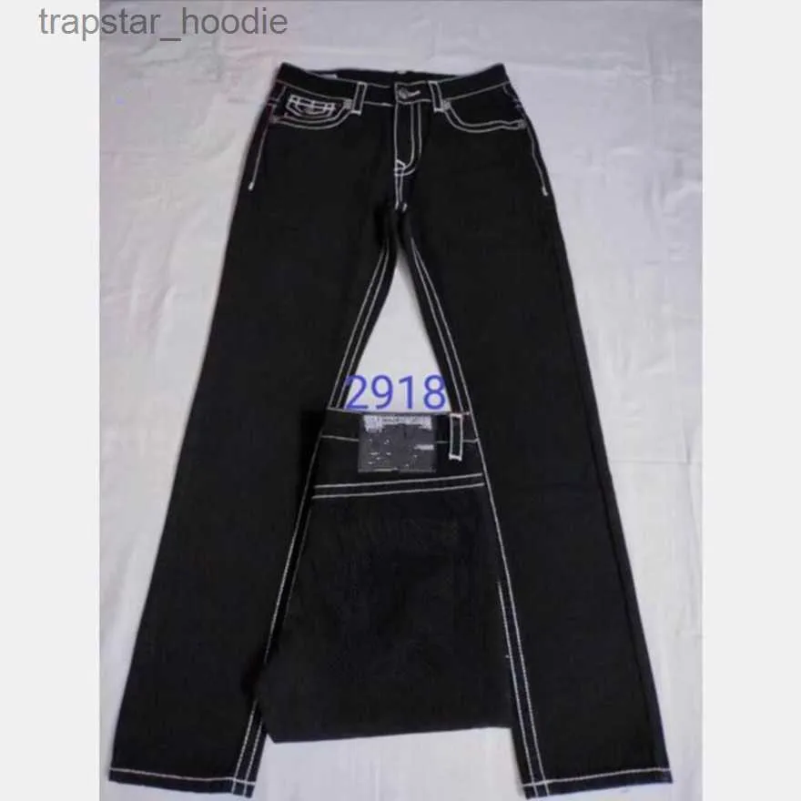 Męskie dżinsy prawdziwe dżinsy Długie spodnie Męskie Linia Super Religia Jeans Ubrania Man Casual Blue Black Denim Spods M2918 L230918