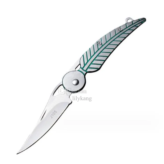 Multi-function Key Chain Mini Folded Knife Stainless Steel Pocket feather Fruit Knife Tactical Utility Knife Folding Blade Survival Knives