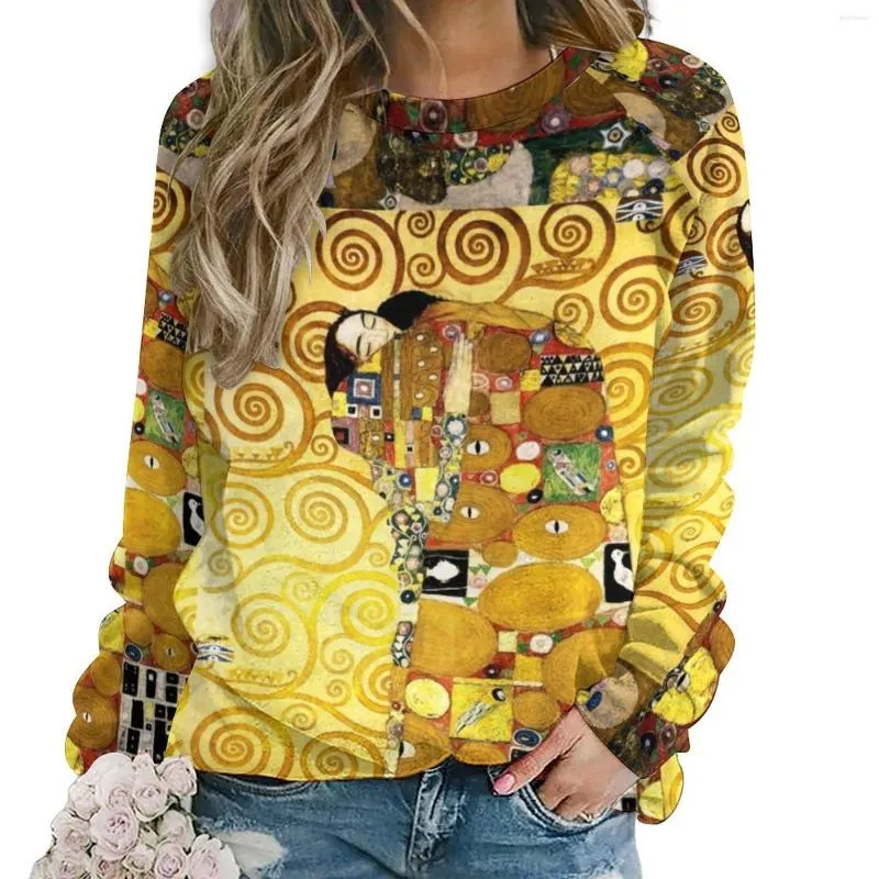 Sweats à capuche pour femmes Gustav Klimt Casual Winter The Embrace Imprimer Sweat à capuche élégant Femmes à manches longues surdimensionnées Street Fashion Sweat-shirts personnalisés