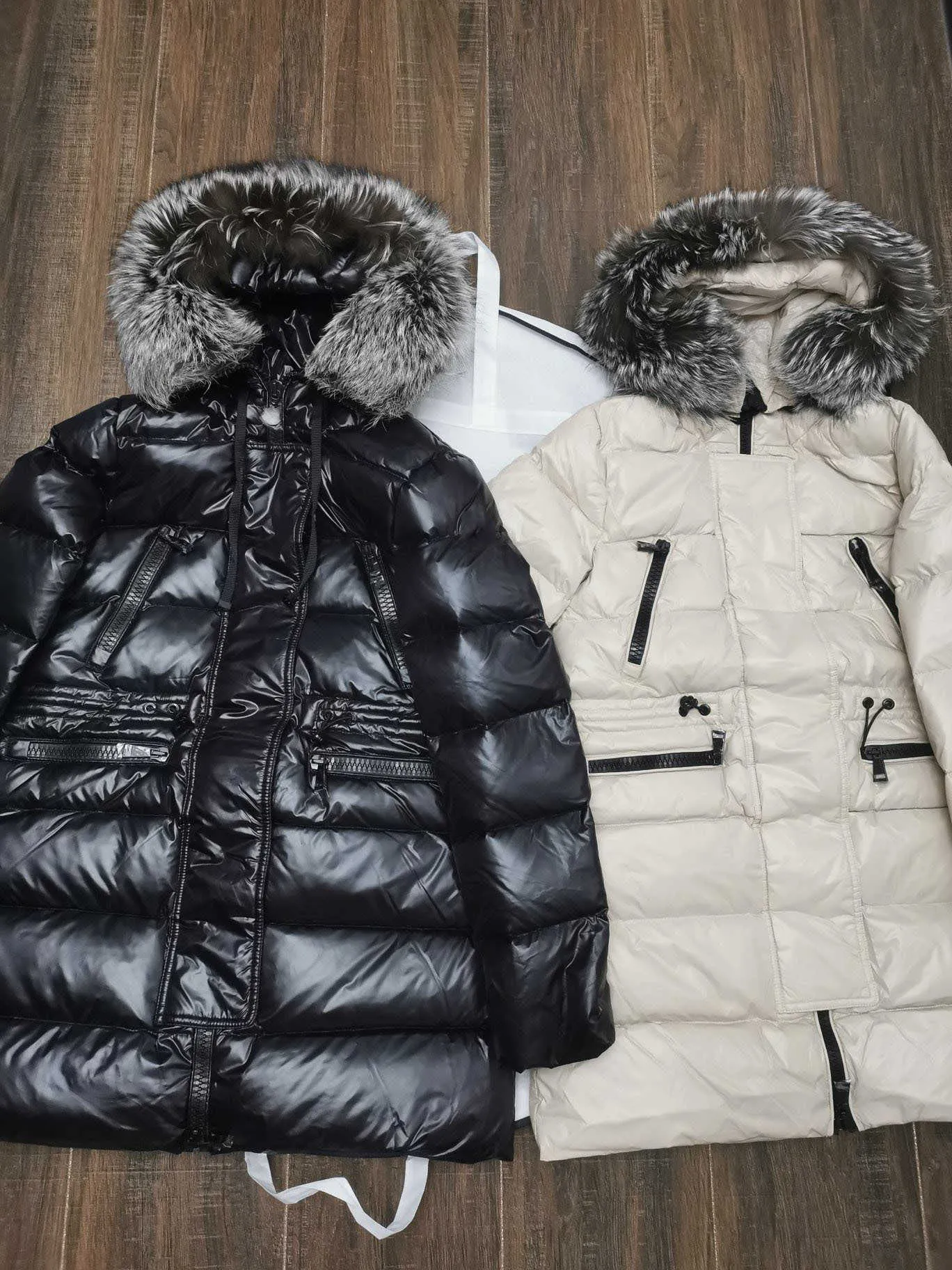 Vestes Femmes Veste Femmes Designer Down Mode Col De Fourrure À Capuchon Long Manteau Hiver Épaississement Chaleur Puffer Veste Noir