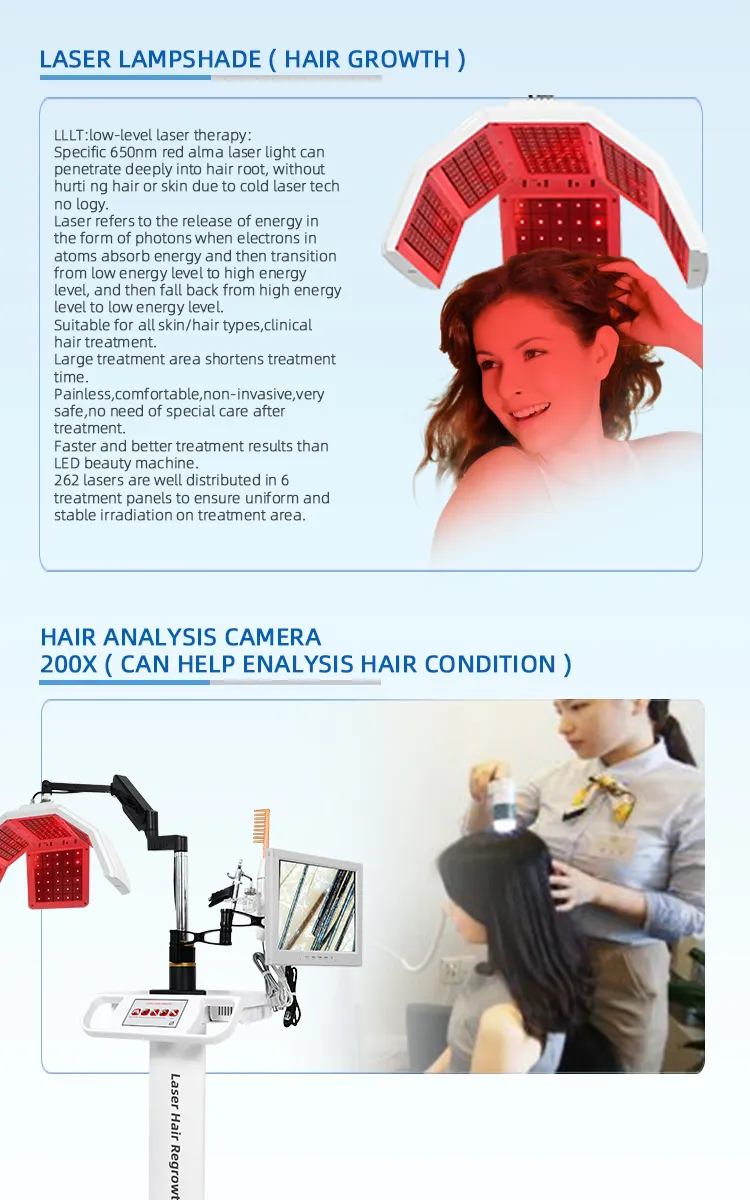 Multifunctional Co2 Laser Hair Growth Machine With Scalp Detection, Water Oxygen, And Beauty