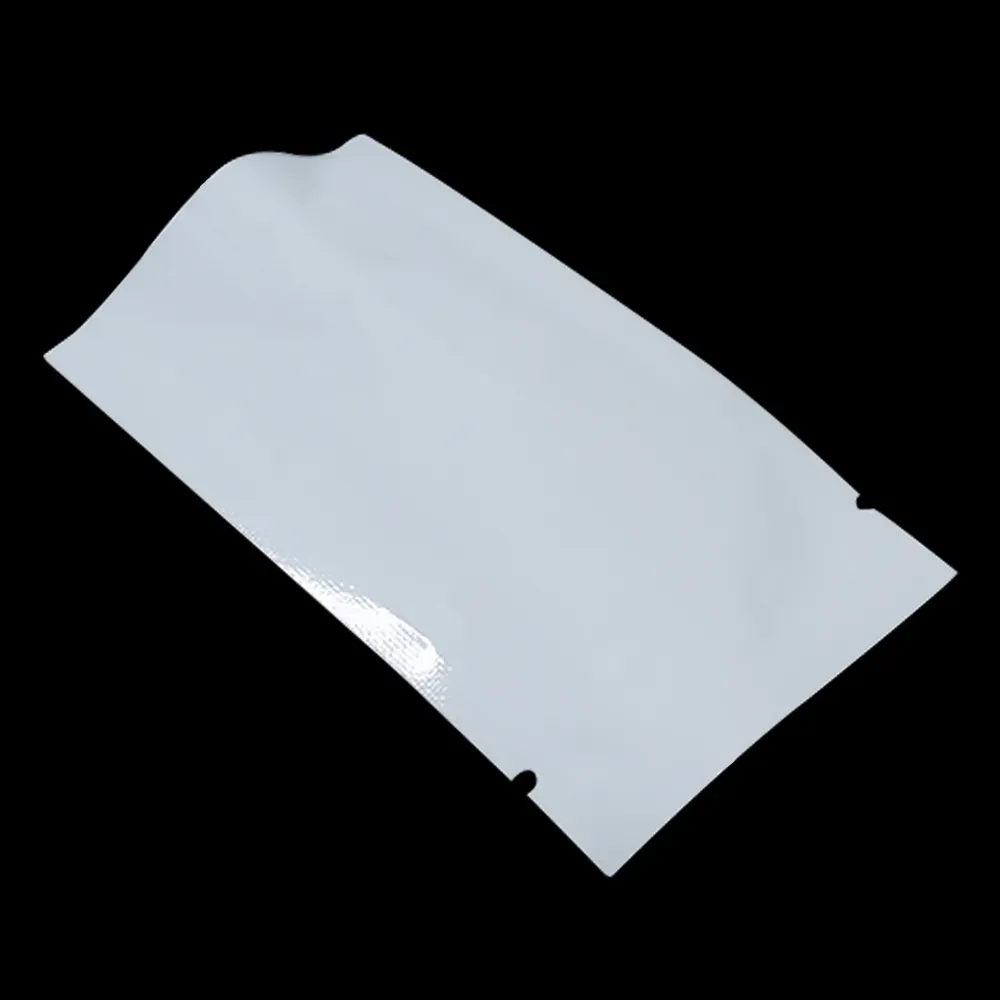 8x12 cm3.1x4.7 inch White Mylar Foil Open Top Vacuum Bag Heat Seal Sample Mylar Baggie Aluminium Foil Food Storage Pouch for Snack