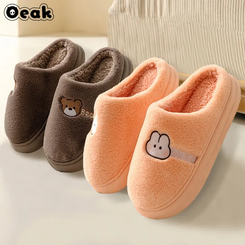 Pantoufles À La Mode Chaud Intérieur Hommes Ménage En Peluche Hiver Couples Personnalité De Bande Dessinée Anti Slip Doux Fond Coton Chaussures 230915